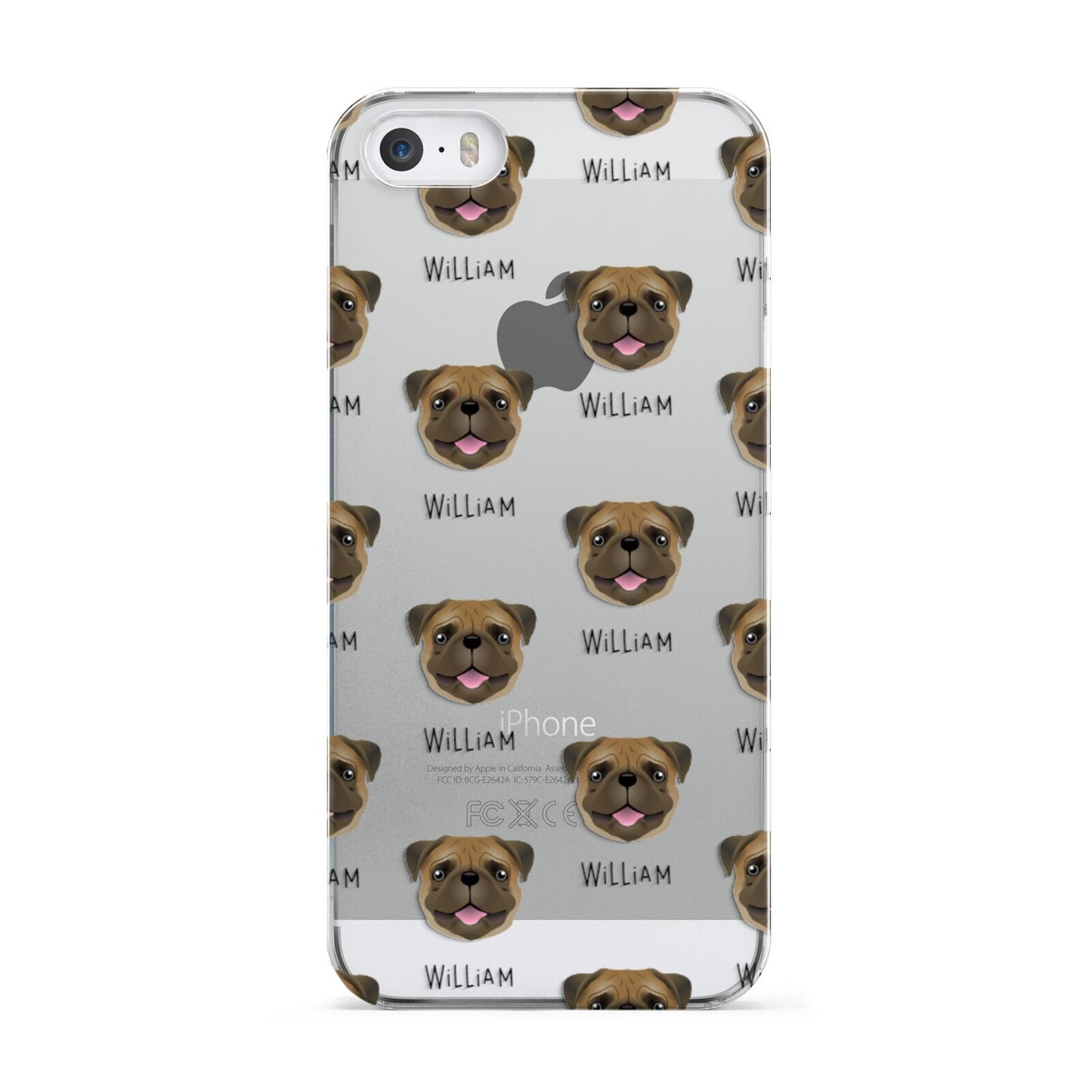 Pug Icon with Name Apple iPhone 5 Case