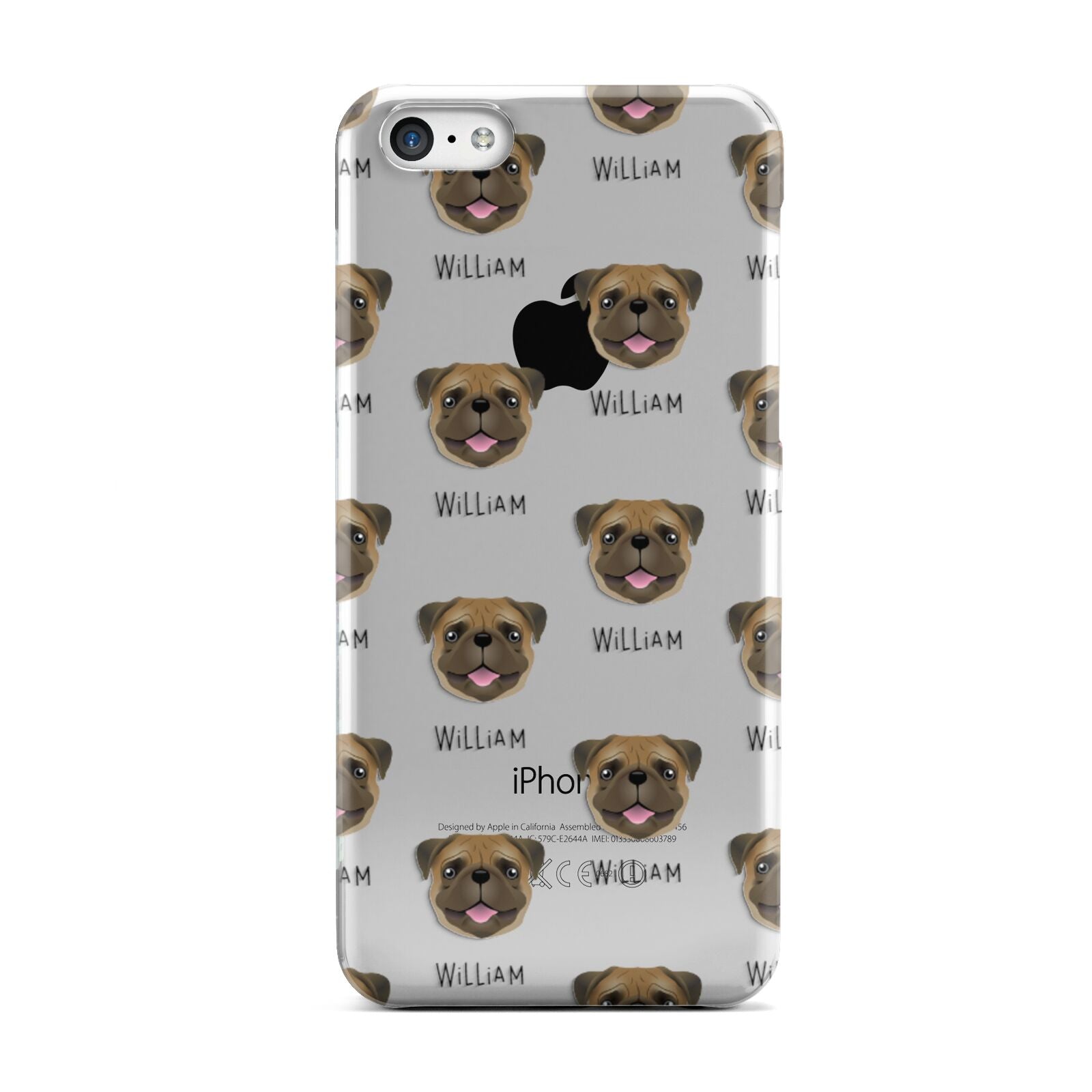 Pug Icon with Name Apple iPhone 5c Case