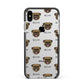 Pug Icon with Name Apple iPhone Xs Max Impact Case Black Edge on Silver Phone