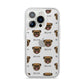 Pug Icon with Name iPhone 14 Pro Clear Tough Case Silver