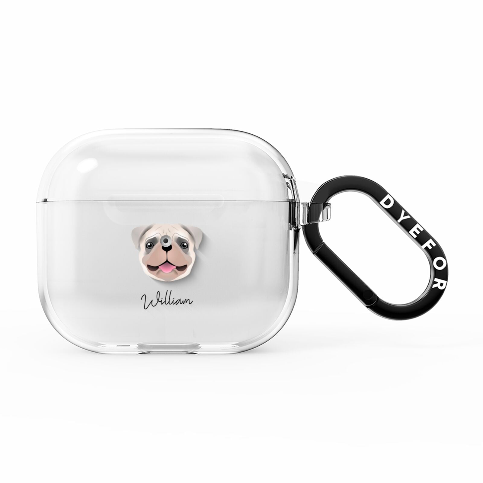 Pug Personalised AirPods Clear Case 3rd Gen