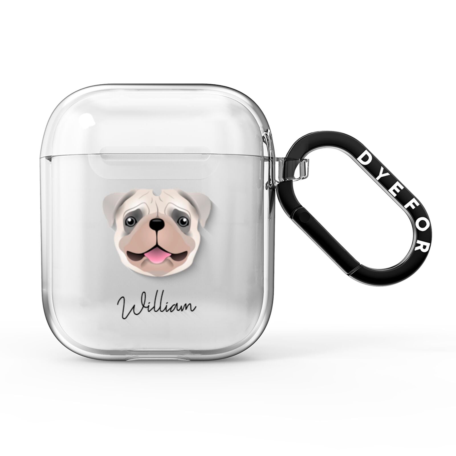 Pug Personalised AirPods Clear Case