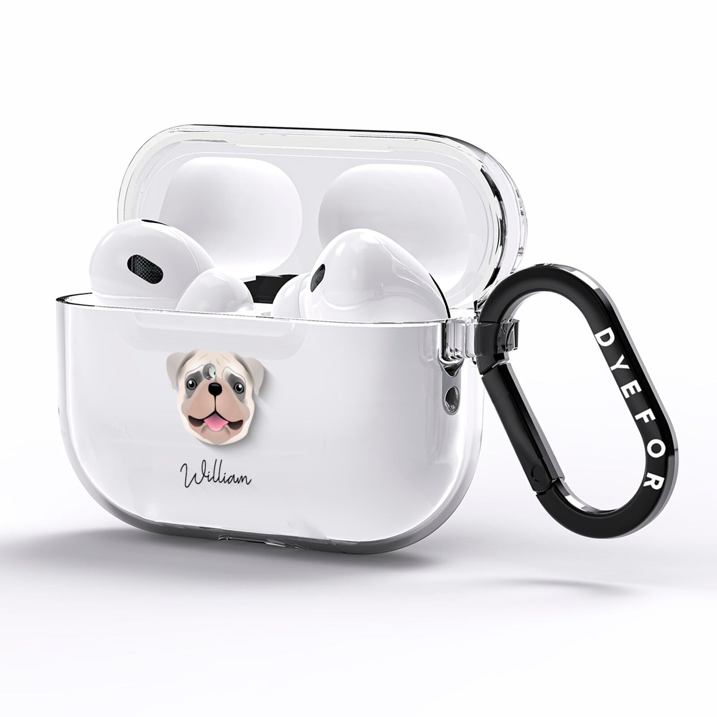 Pug Personalised AirPods Pro Clear Case Side Image