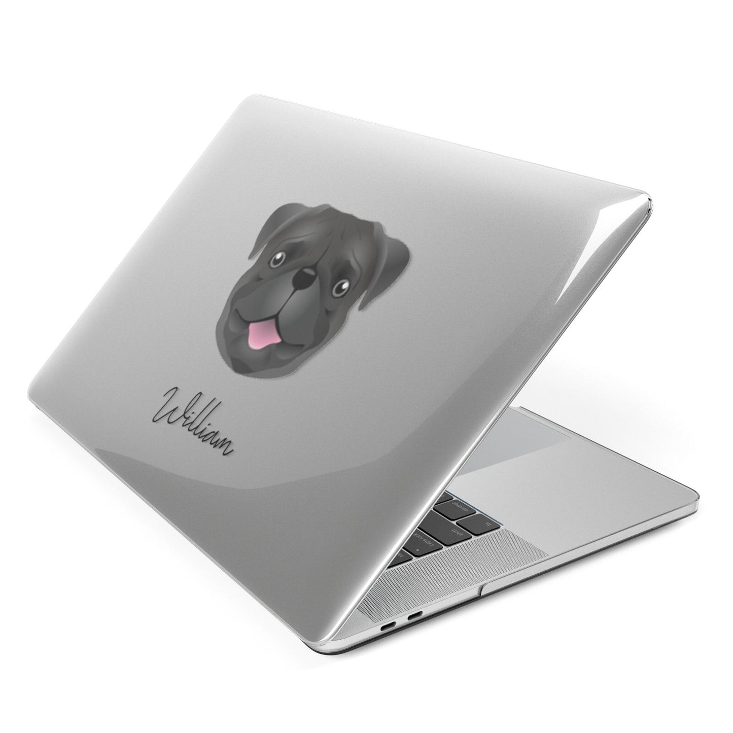 Pug Personalised Apple MacBook Case Side View