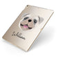 Pug Personalised Apple iPad Case on Gold iPad Side View