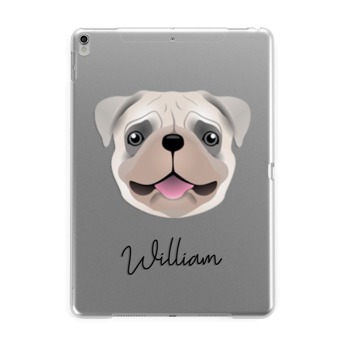 Pug Personalised Apple iPad Silver Case