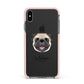 Pug Personalised Apple iPhone Xs Max Impact Case Pink Edge on Black Phone