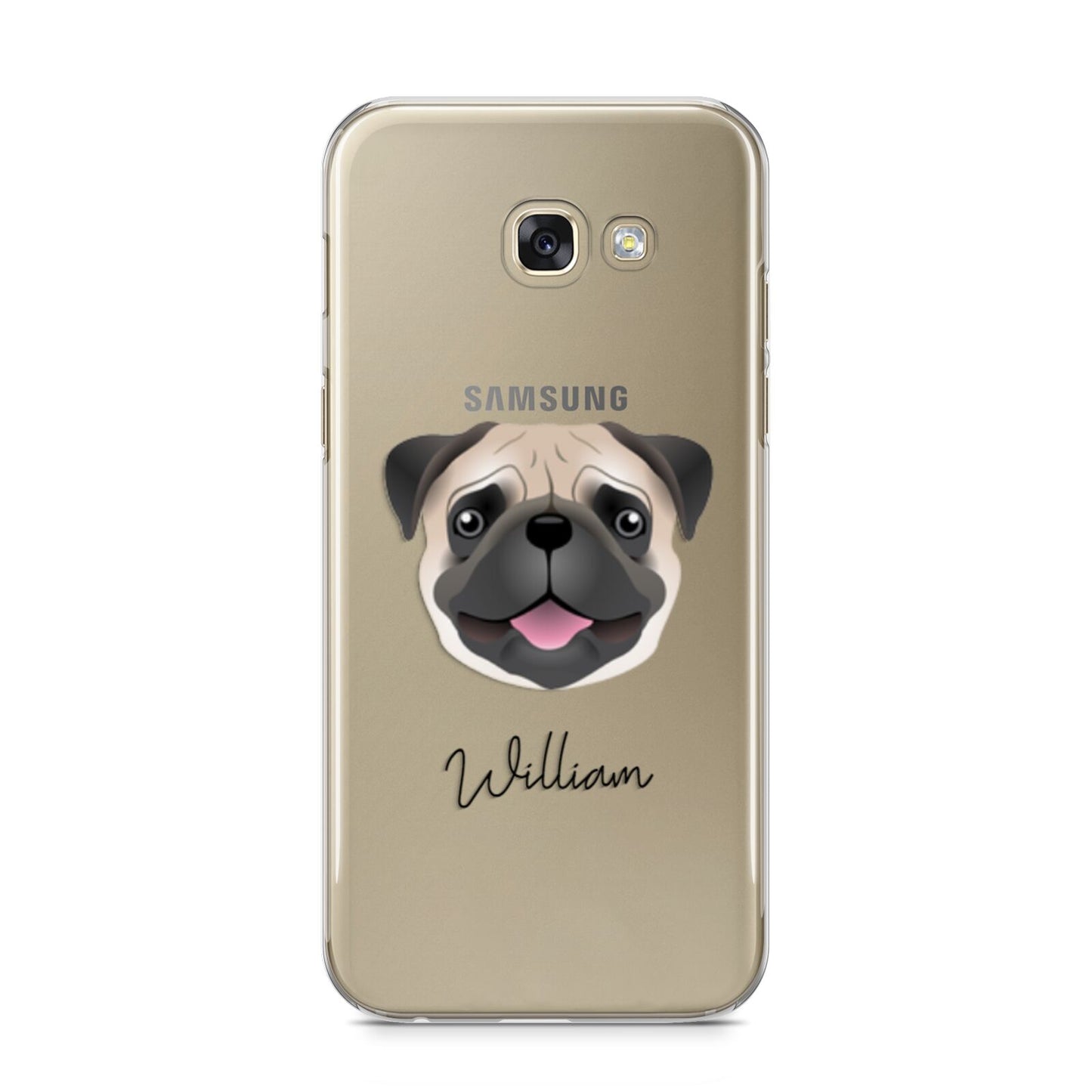 Pug Personalised Samsung Galaxy A5 2017 Case on gold phone