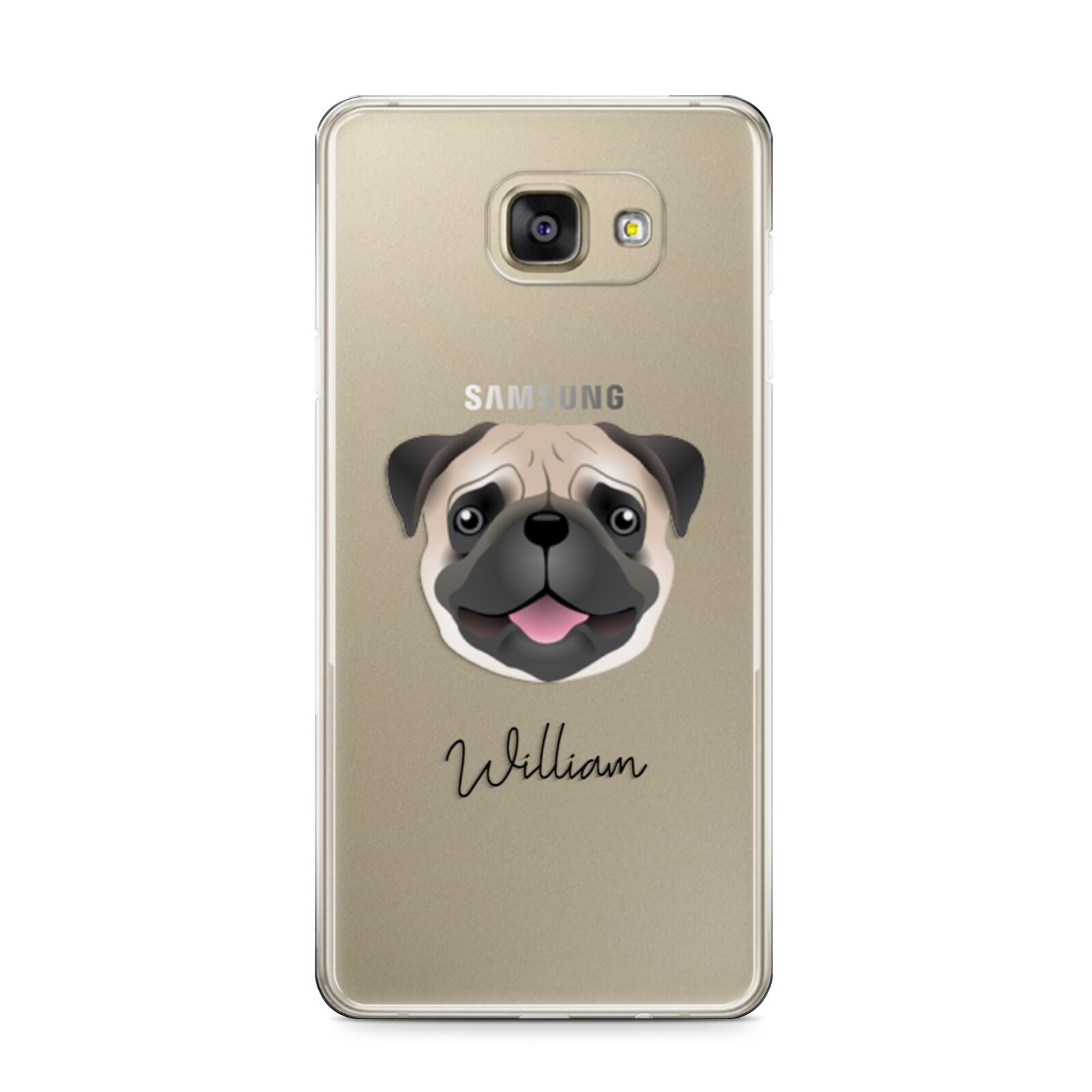 Pug Personalised Samsung Galaxy A9 2016 Case on gold phone