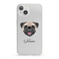 Pug Personalised iPhone 13 Clear Bumper Case