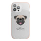 Pug Personalised iPhone 13 Pro Max TPU Impact Case with Pink Edges