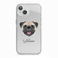 Pug Personalised iPhone 13 TPU Impact Case with White Edges