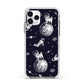 Pug in Space Apple iPhone 11 Pro in Silver with White Impact Case