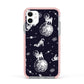 Pug in Space Apple iPhone 11 in White with Pink Impact Case