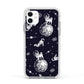 Pug in Space Apple iPhone 11 in White with White Impact Case