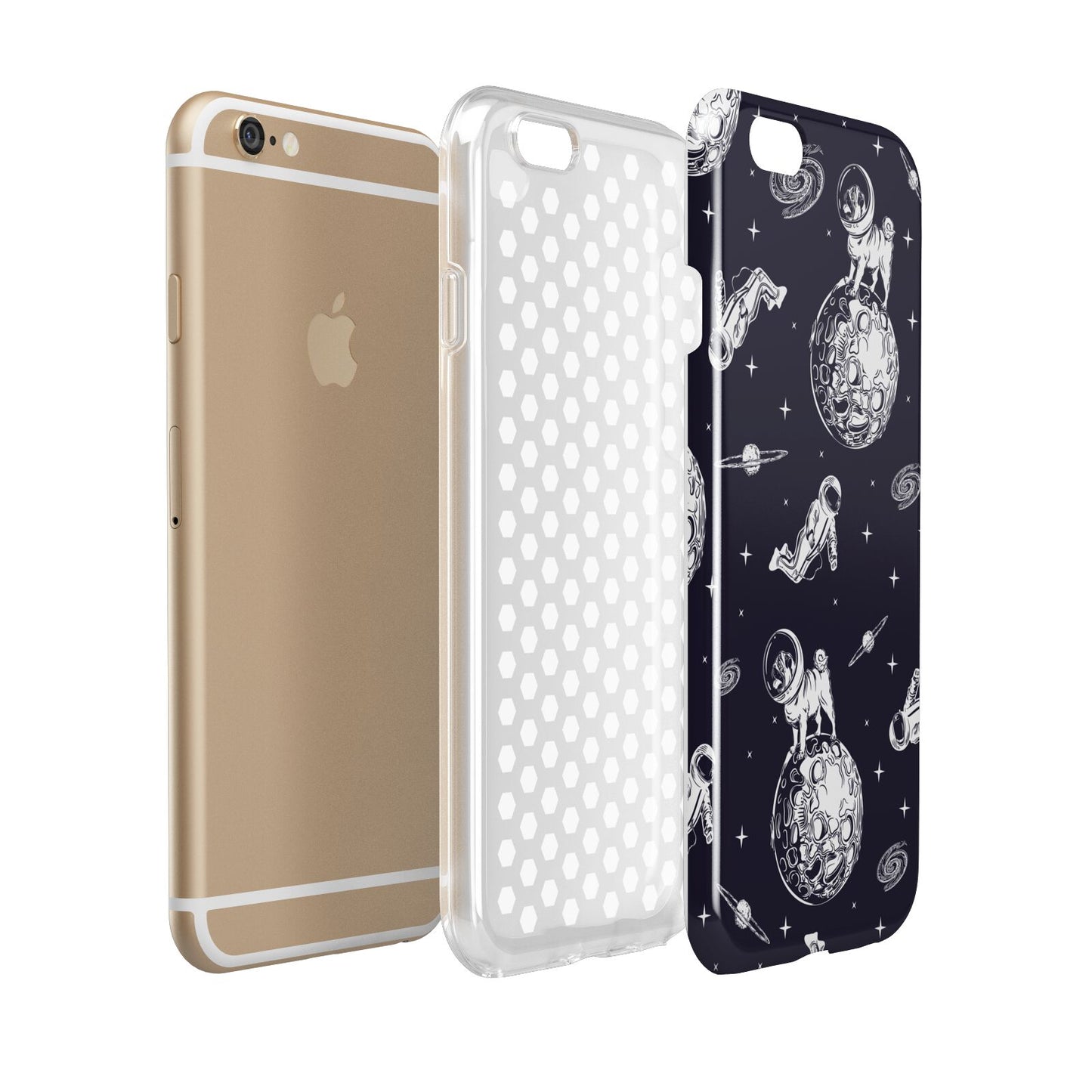 Pug in Space Apple iPhone 6 3D Tough Case Expanded view