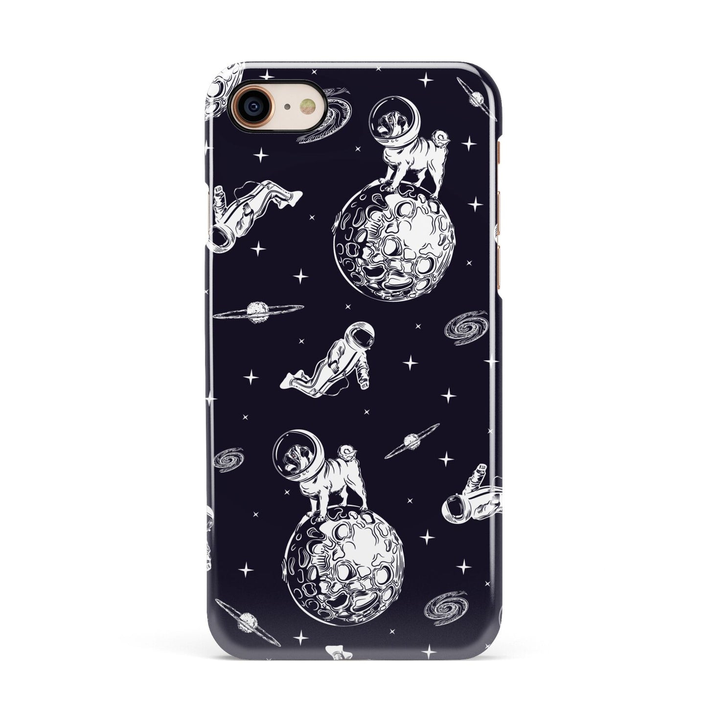 Pug in Space Apple iPhone 7 8 3D Snap Case