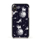 Pug in Space Apple iPhone Xs Impact Case Black Edge on Gold Phone