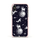 Pug in Space Apple iPhone Xs Impact Case Pink Edge on Gold Phone