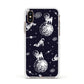 Pug in Space Apple iPhone Xs Impact Case White Edge on Gold Phone