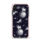 Pug in Space Apple iPhone Xs Max Impact Case Pink Edge on Black Phone