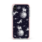 Pug in Space Apple iPhone Xs Max Impact Case Pink Edge on Silver Phone