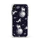 Pug in Space Apple iPhone Xs Max Impact Case White Edge on Black Phone