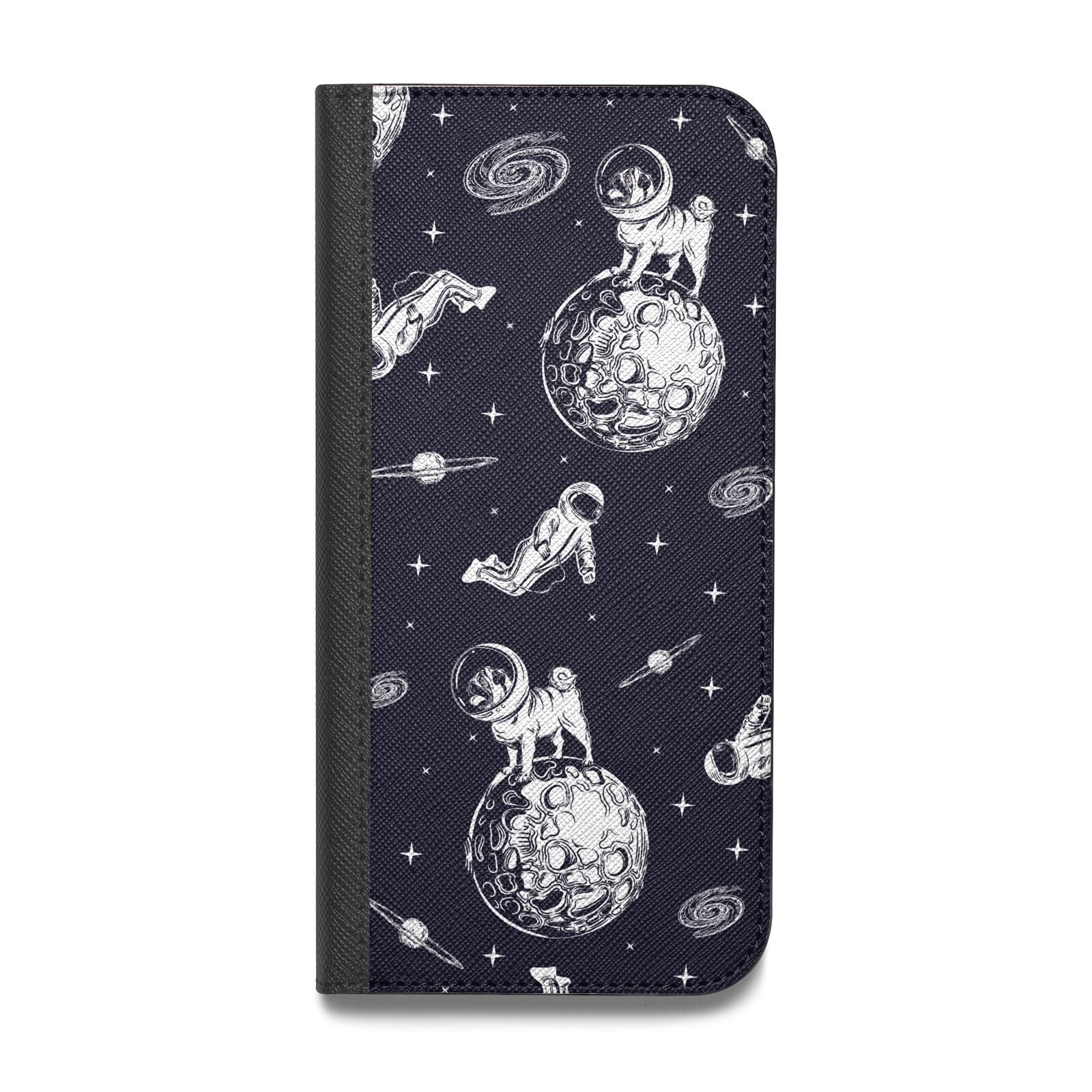 Pug in Space Vegan Leather Flip Samsung Case