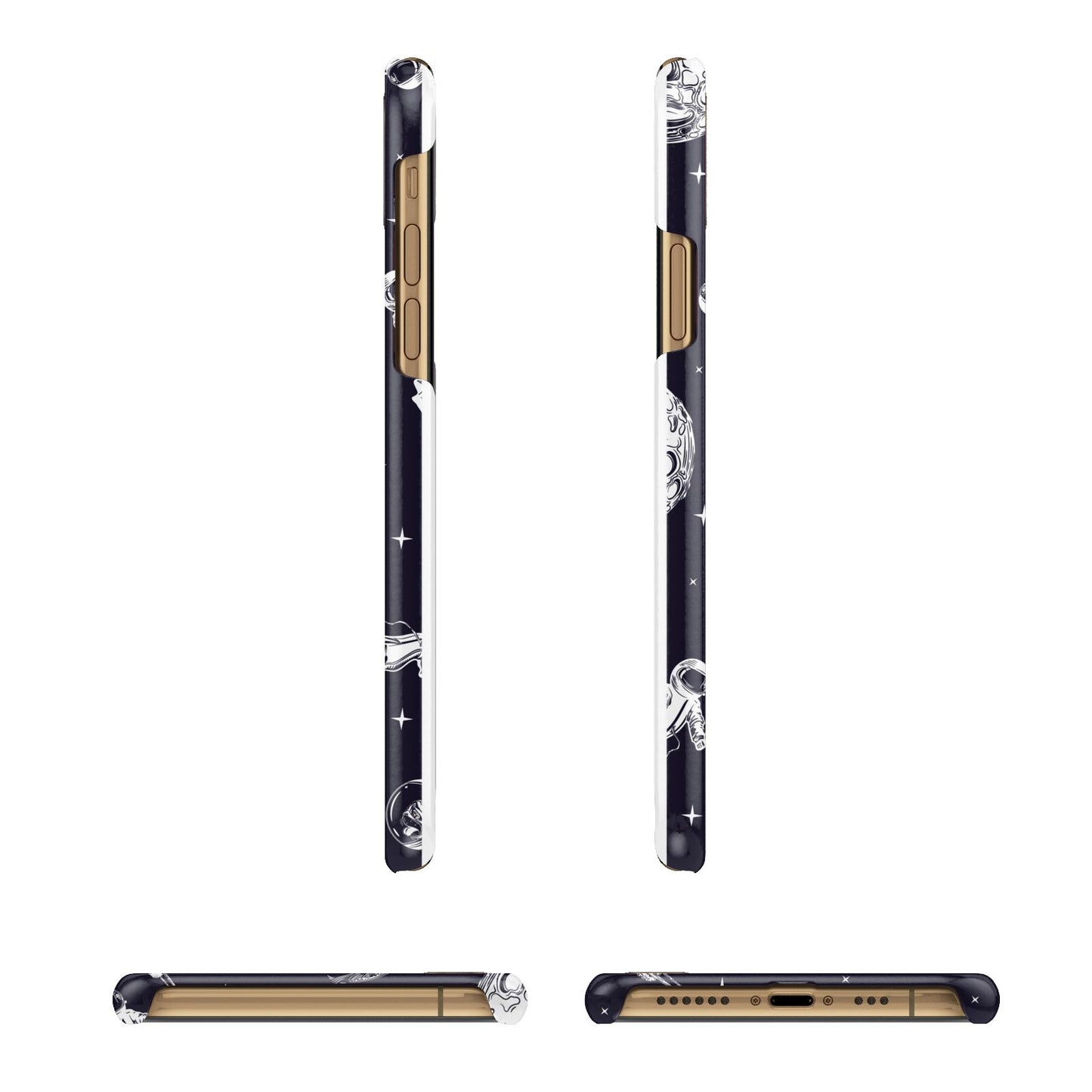 Pug in Space iPhone 11 3D Snap Case Angle Images