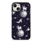 Pug in Space iPhone 14 Black Impact Case on Silver phone