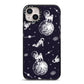 Pug in Space iPhone 14 Plus Black Impact Case on Silver phone