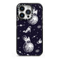 Pug in Space iPhone 14 Pro Black Impact Case on Silver phone