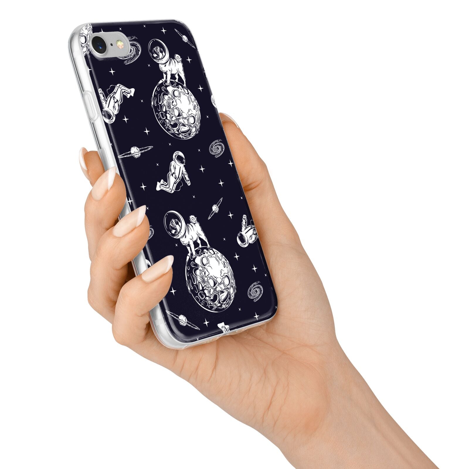 Pug in Space iPhone 7 Bumper Case on Silver iPhone Alternative Image