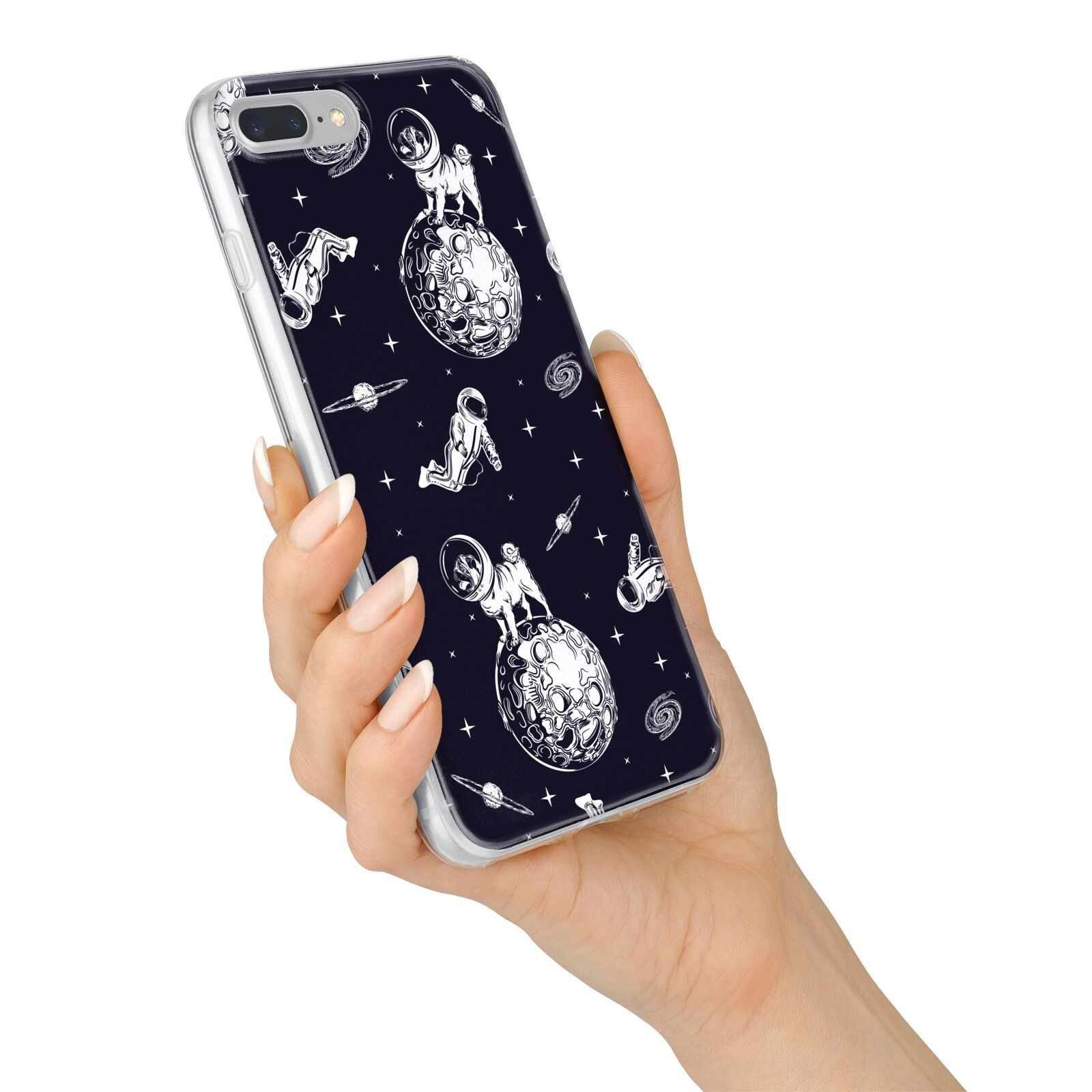 Pug in Space iPhone 7 Plus Bumper Case on Silver iPhone Alternative Image