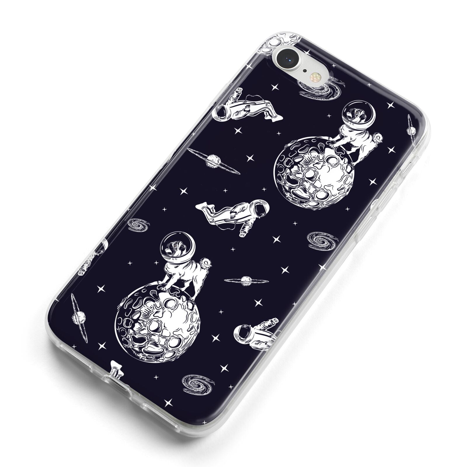 Pug in Space iPhone 8 Bumper Case on Silver iPhone Alternative Image