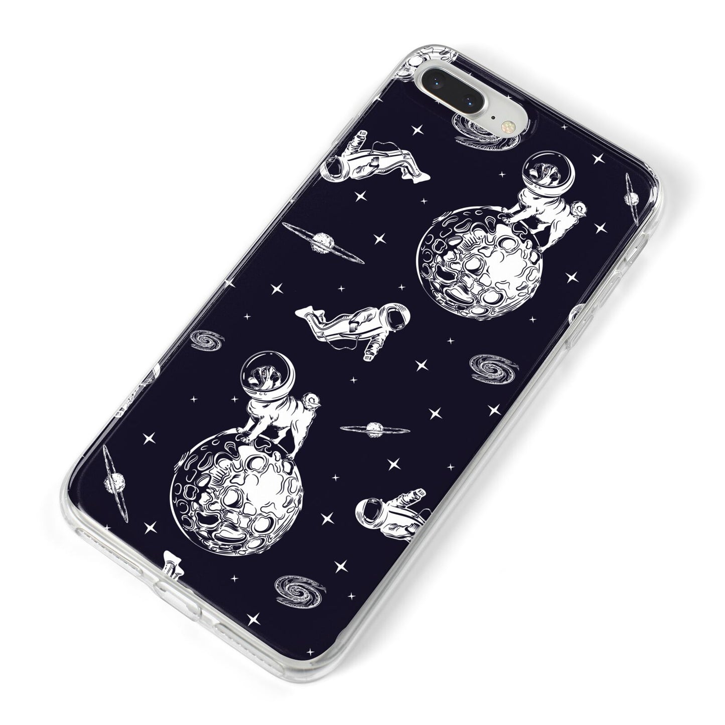Pug in Space iPhone 8 Plus Bumper Case on Silver iPhone Alternative Image