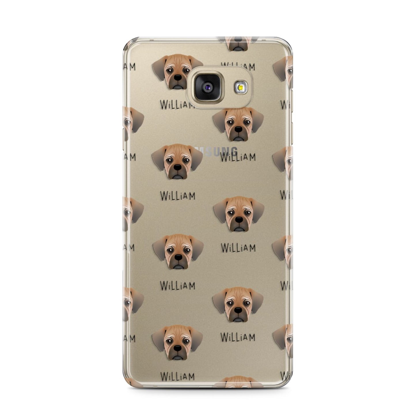 Pugalier Icon with Name Samsung Galaxy A7 2016 Case on gold phone
