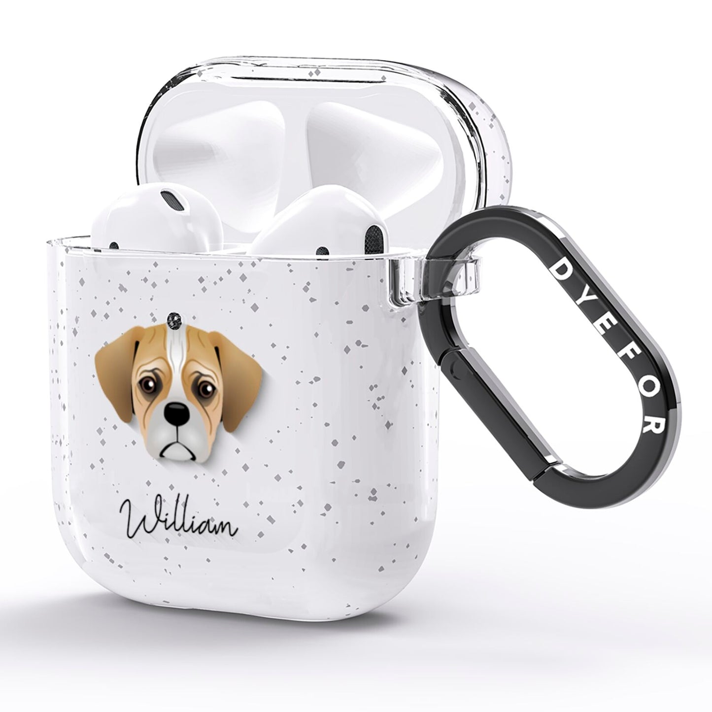 Pugalier Personalised AirPods Glitter Case Side Image