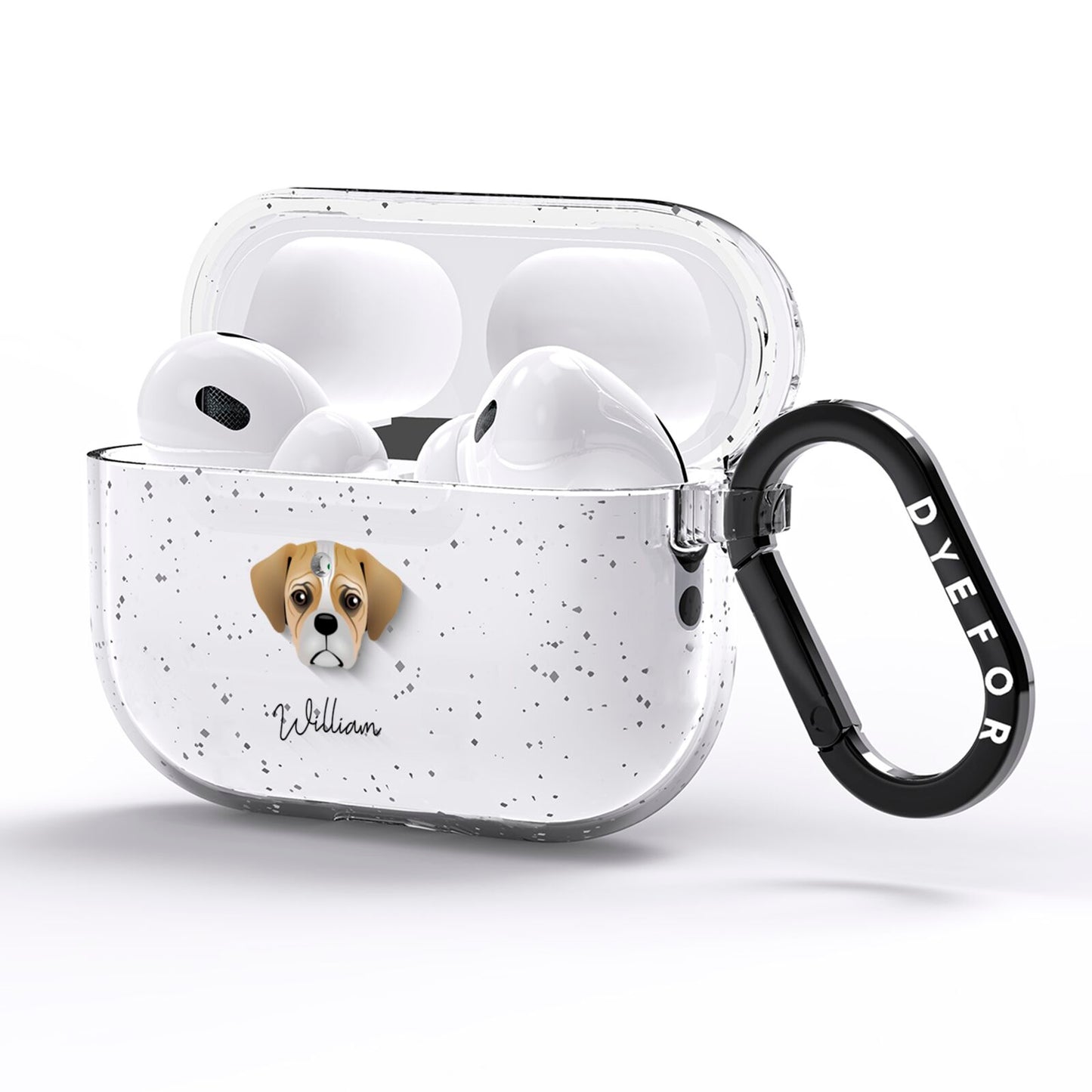 Pugalier Personalised AirPods Pro Glitter Case Side Image