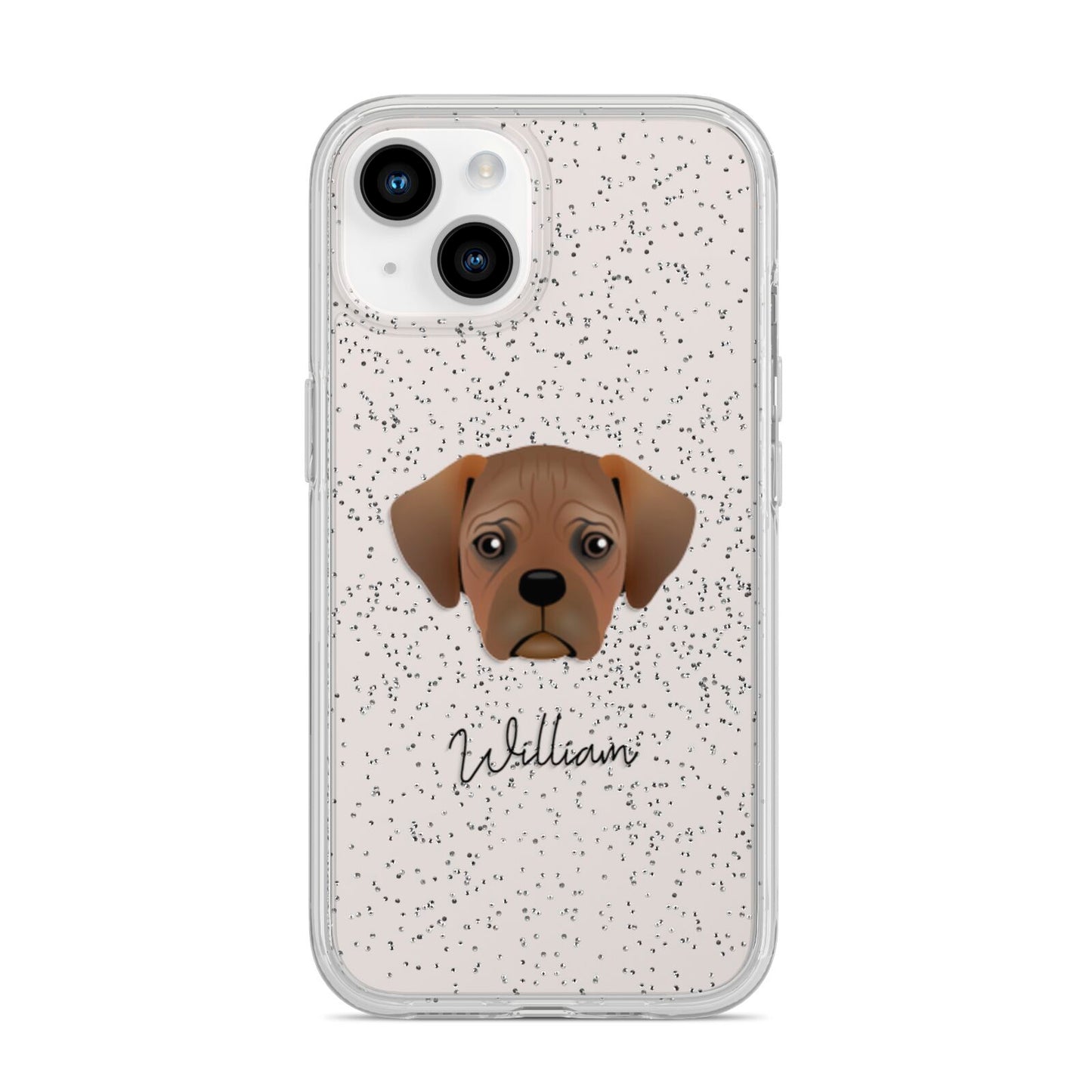 Pugalier Personalised iPhone 14 Glitter Tough Case Starlight