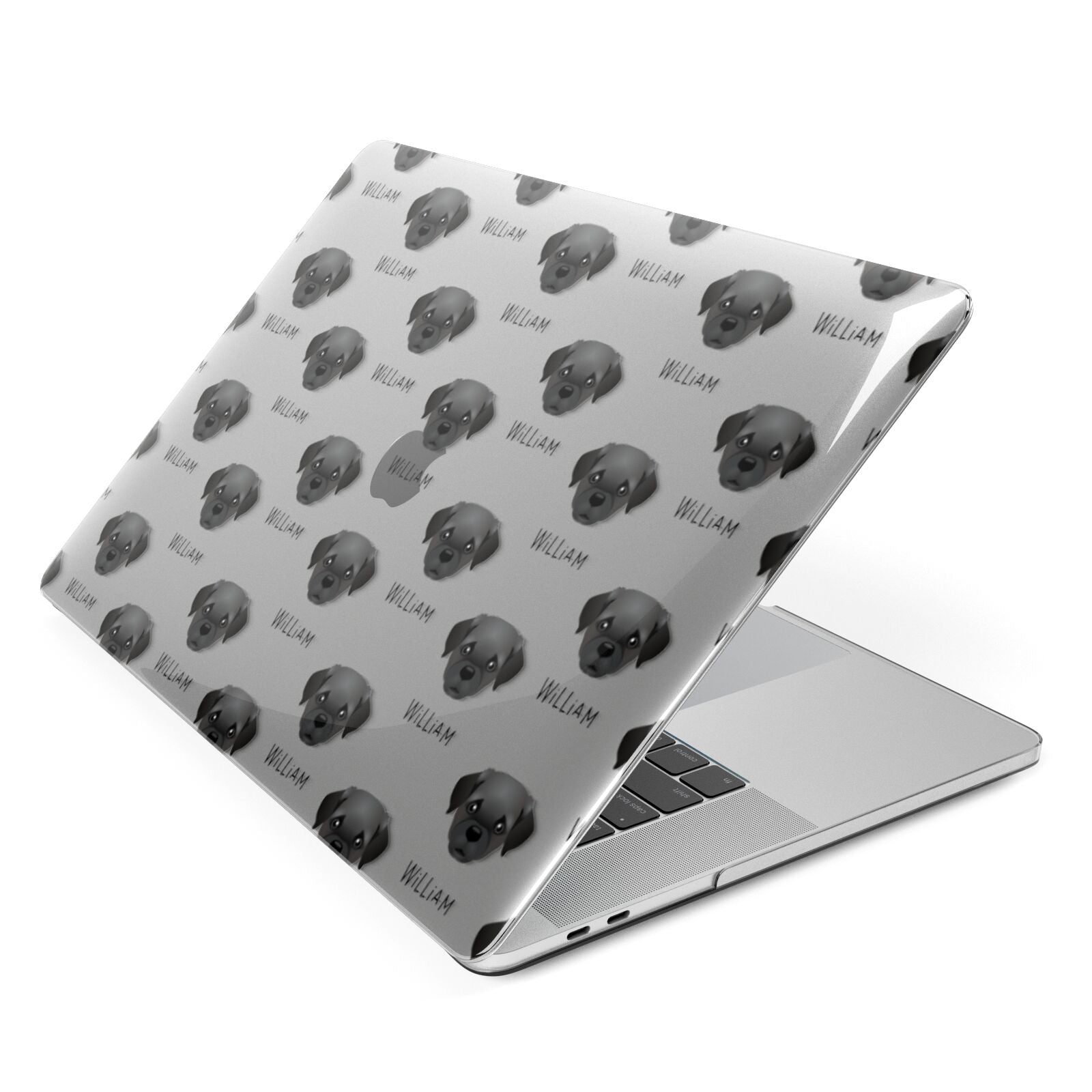 Pugapoo Icon with Name Apple MacBook Case Side View