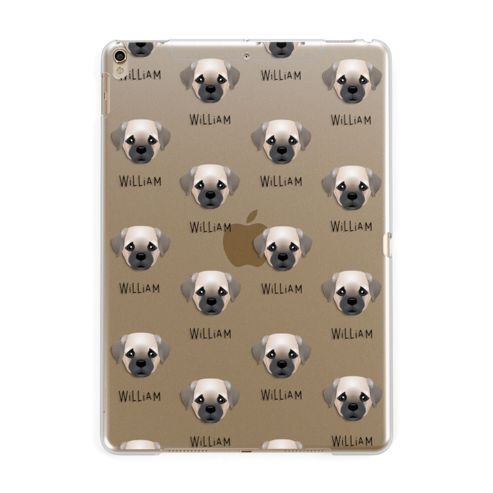 Pugapoo Icon with Name Apple iPad Gold Case