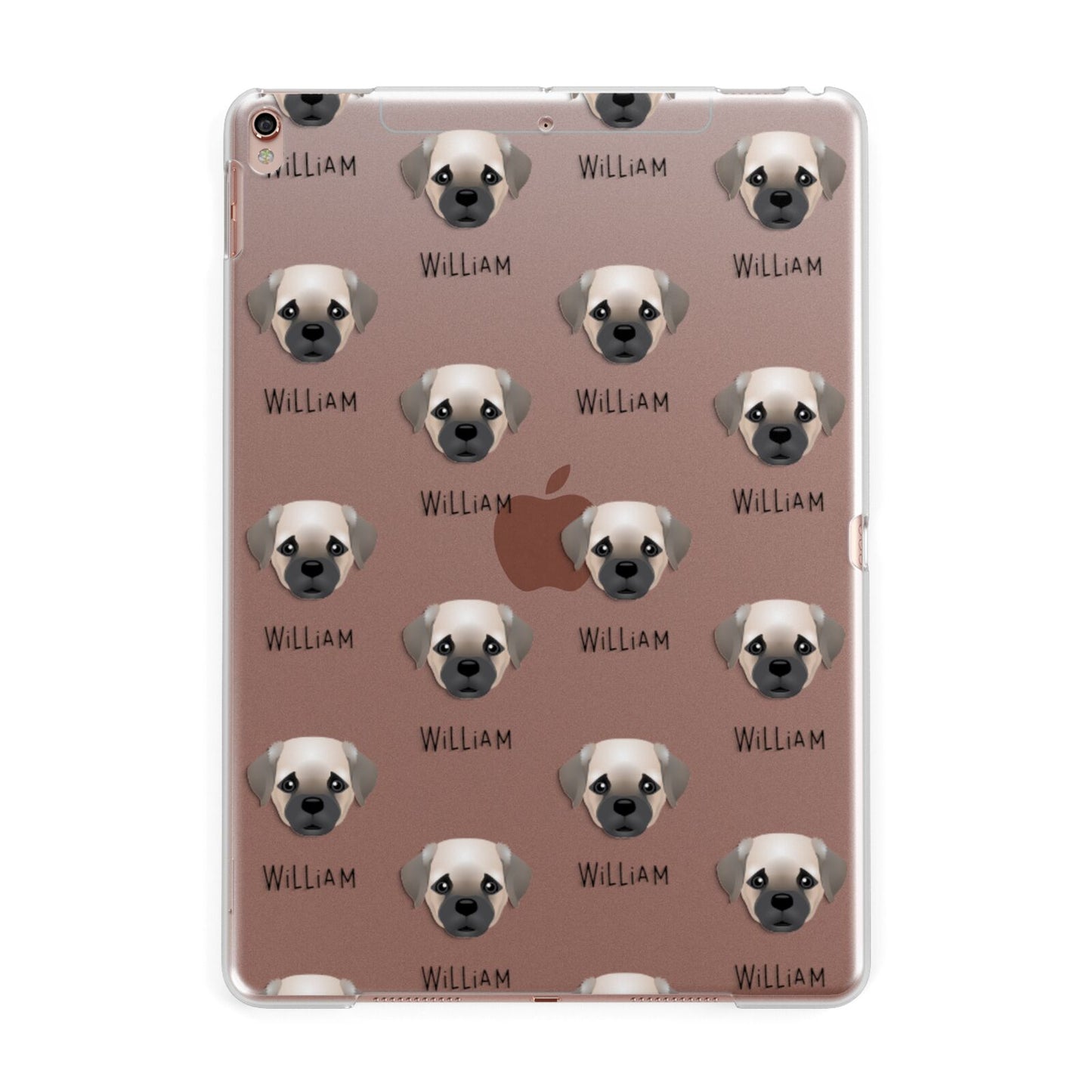 Pugapoo Icon with Name Apple iPad Rose Gold Case