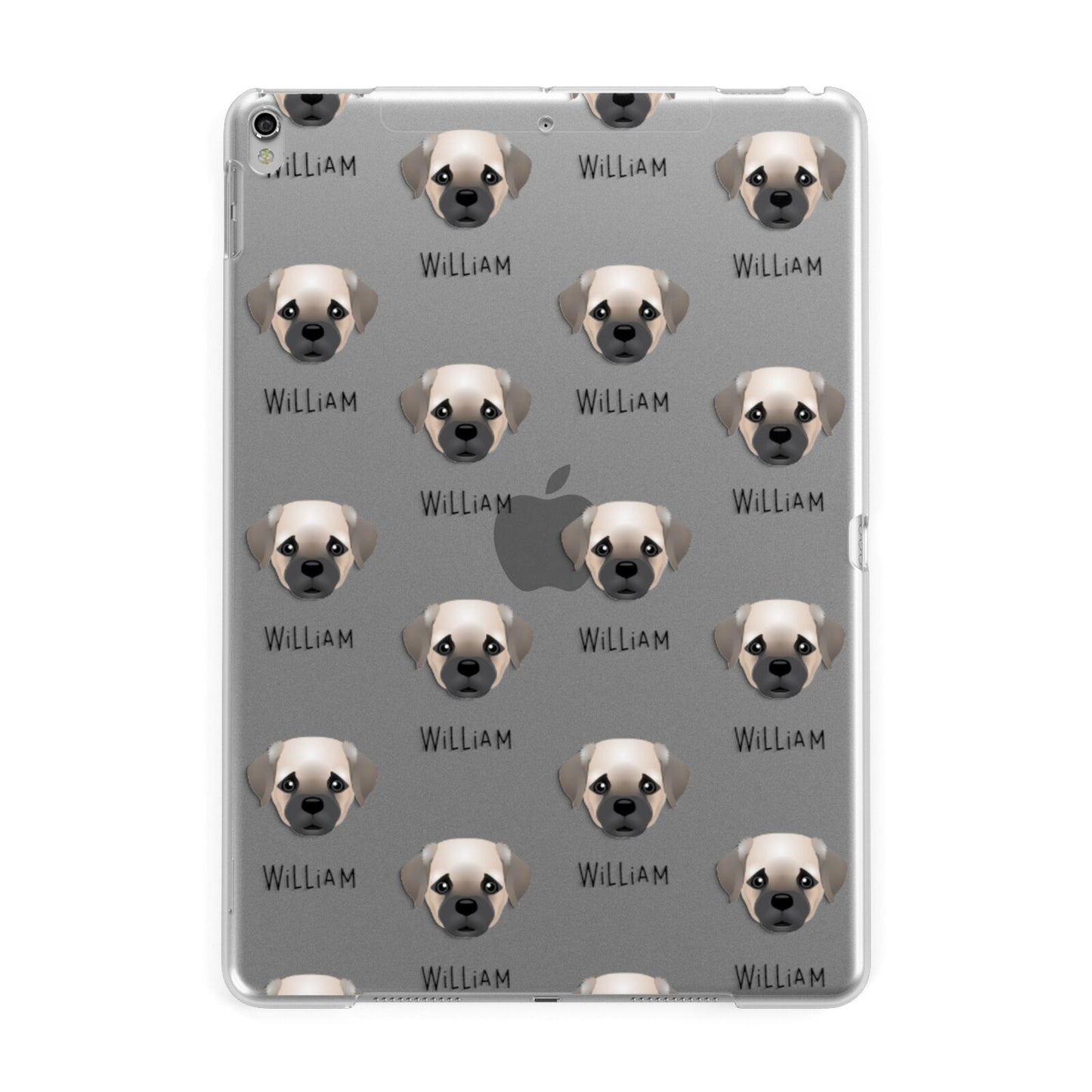 Pugapoo Icon with Name Apple iPad Silver Case