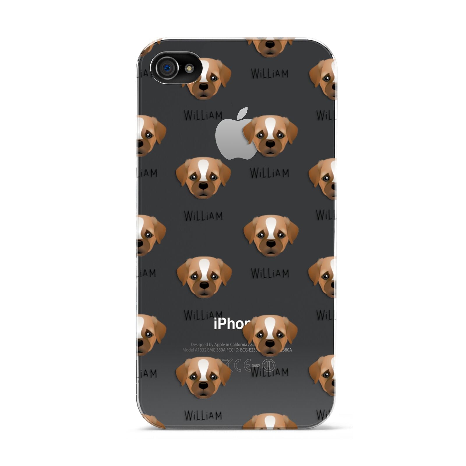Pugapoo Icon with Name Apple iPhone 4s Case