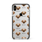 Pugapoo Icon with Name Apple iPhone Xs Max Impact Case Black Edge on Silver Phone