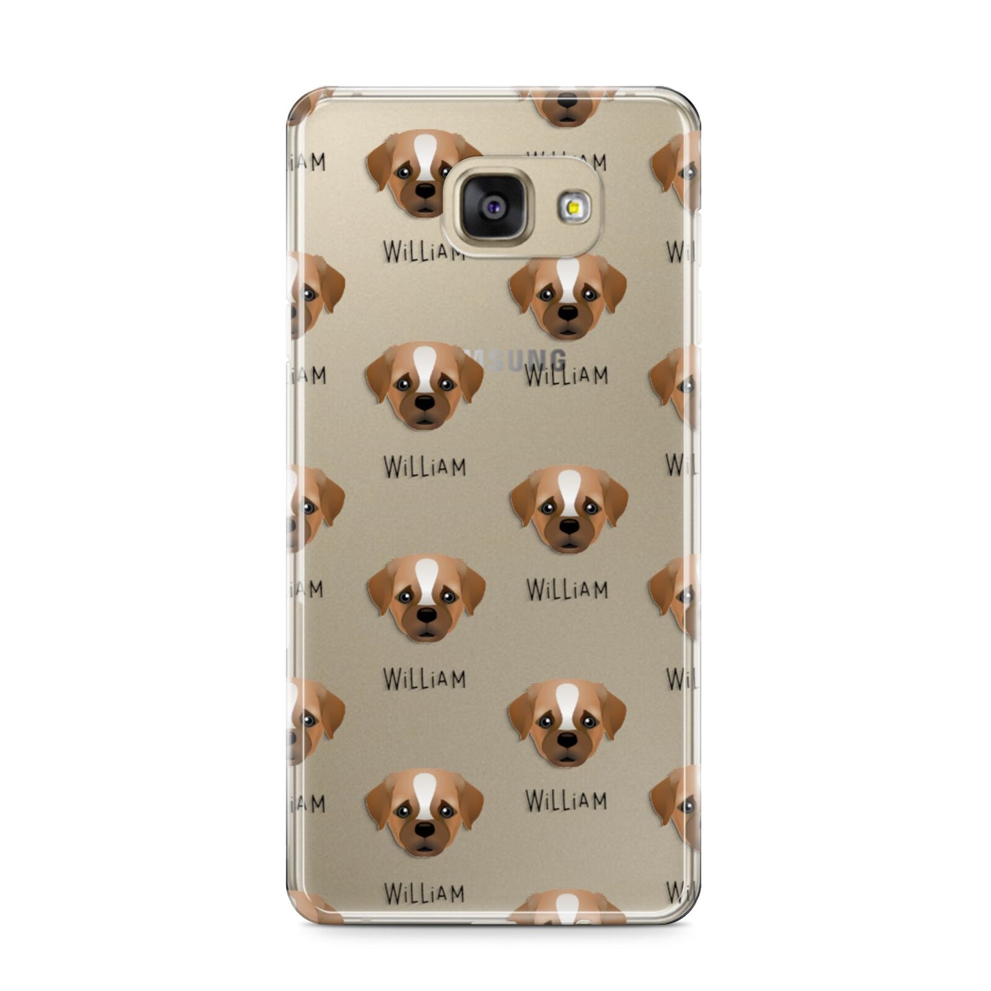 Pugapoo Icon with Name Samsung Galaxy A9 2016 Case on gold phone