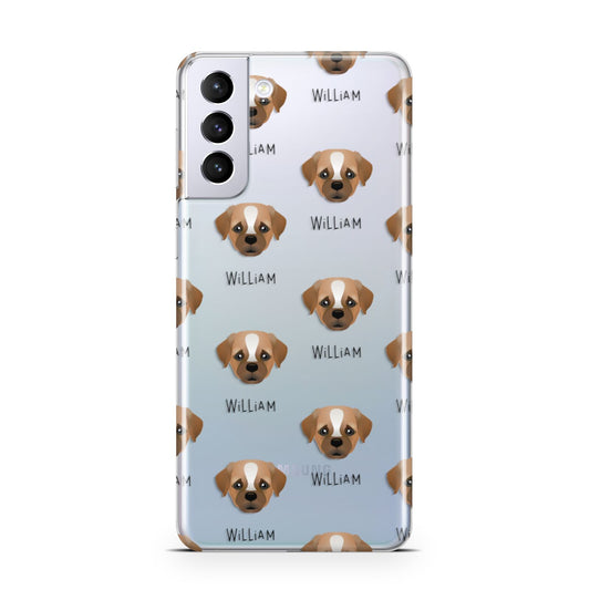 Pugapoo Icon with Name Samsung S21 Plus Phone Case