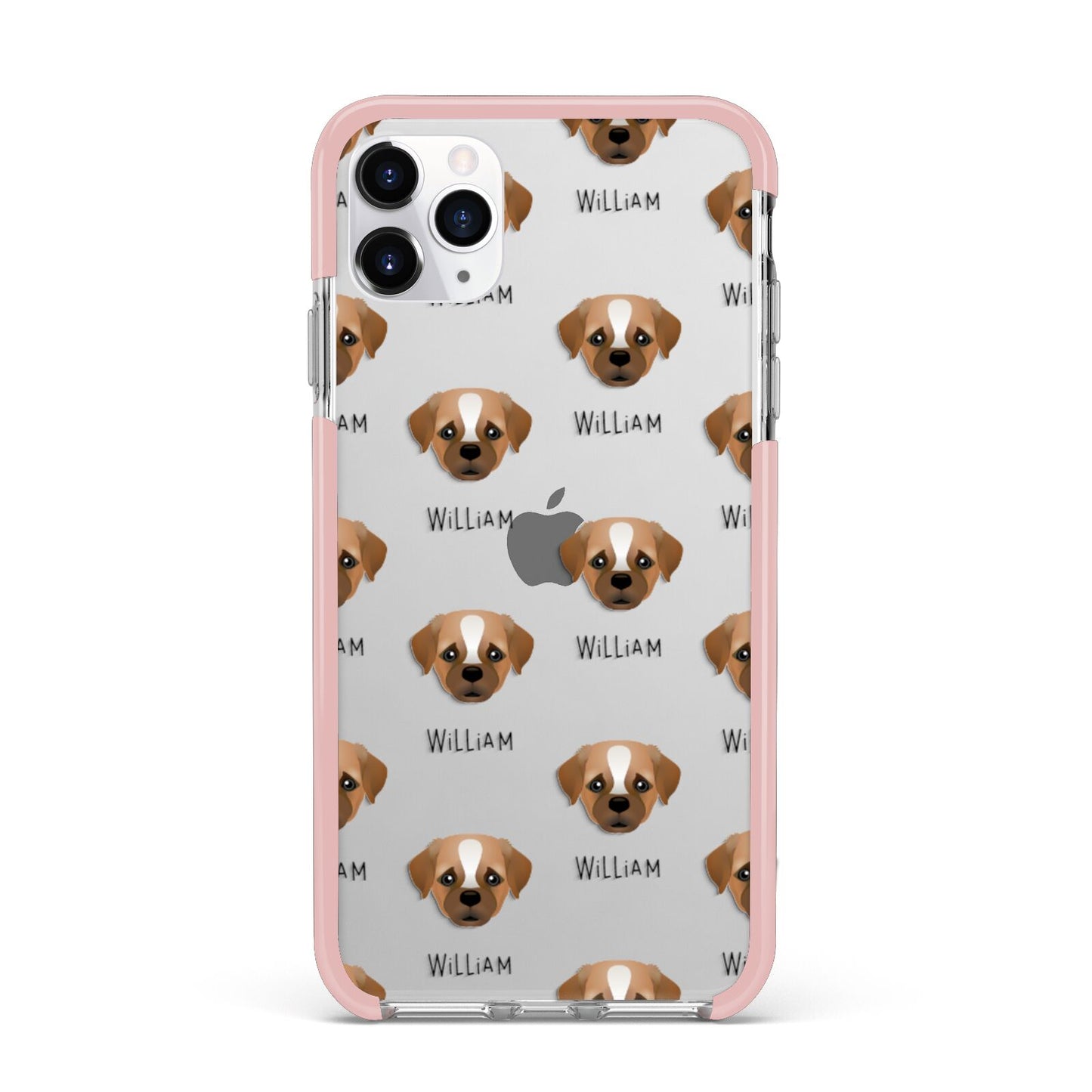 Pugapoo Icon with Name iPhone 11 Pro Max Impact Pink Edge Case