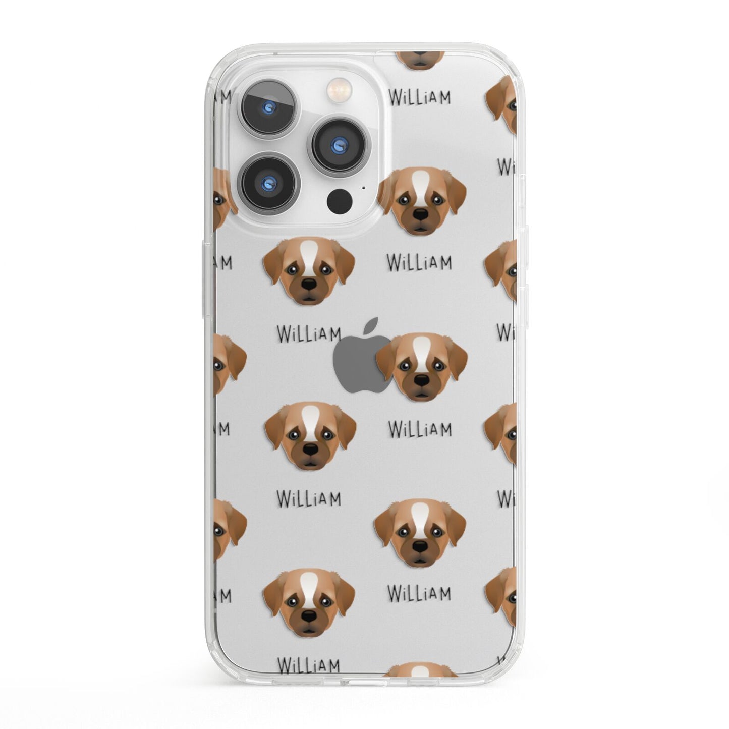 Pugapoo Icon with Name iPhone 13 Pro Clear Bumper Case